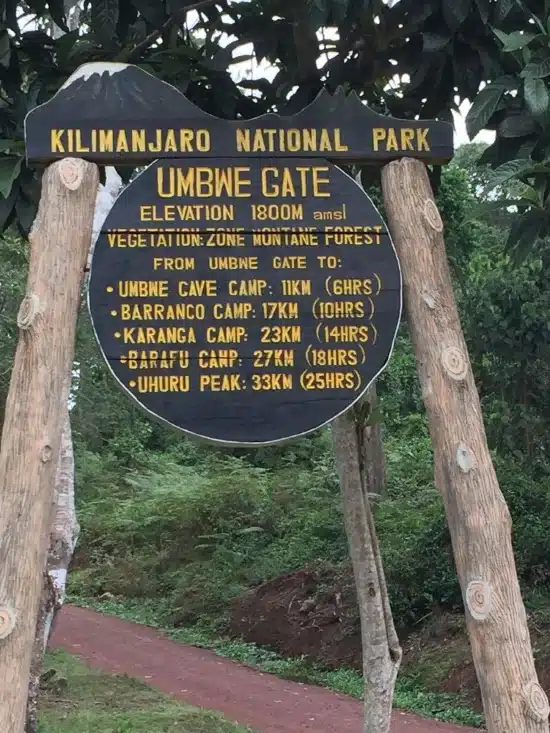 Umbwe gate main entry post