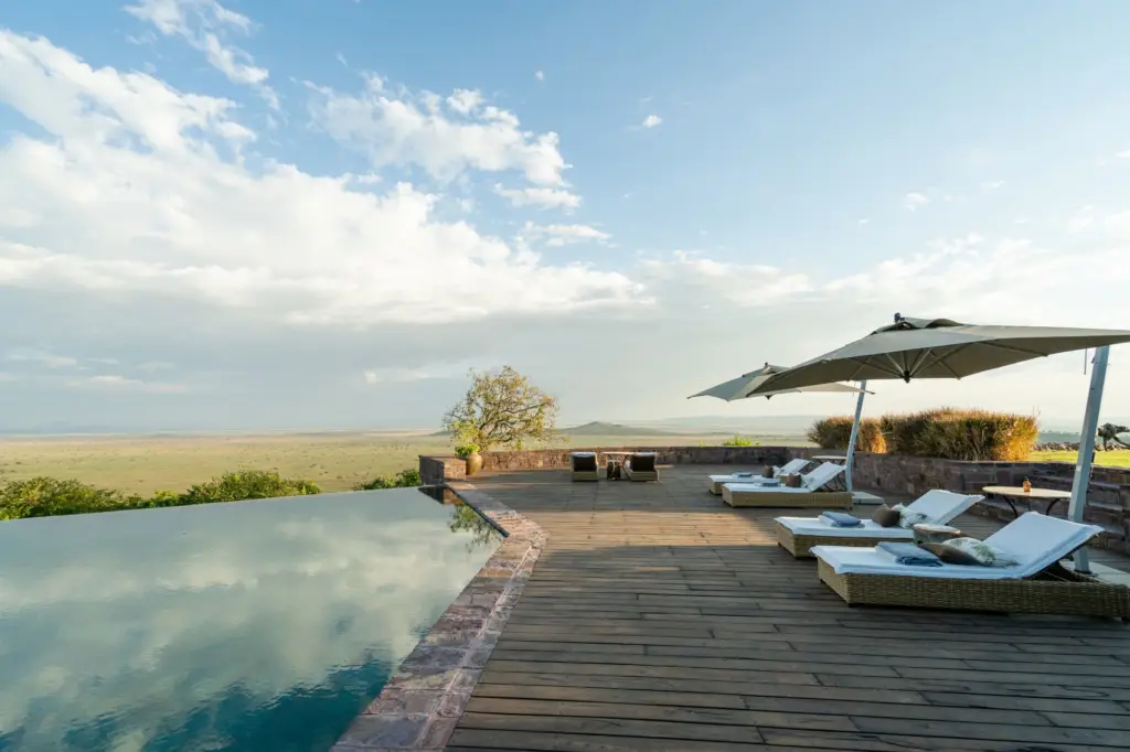 Singita Sasakwa main pool in Serengeti plains