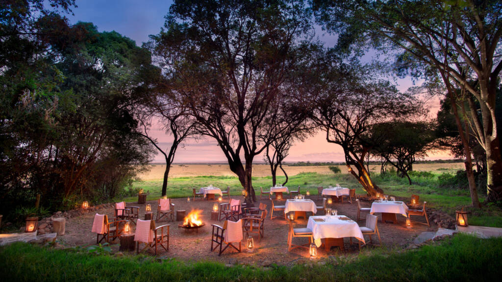 Romantic dining setup in Mara Triangle, Maasai Mara
