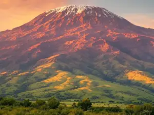 Mount Kilimanjaro green season view, Many People wants to know the location and Facts About Kilimanjaro