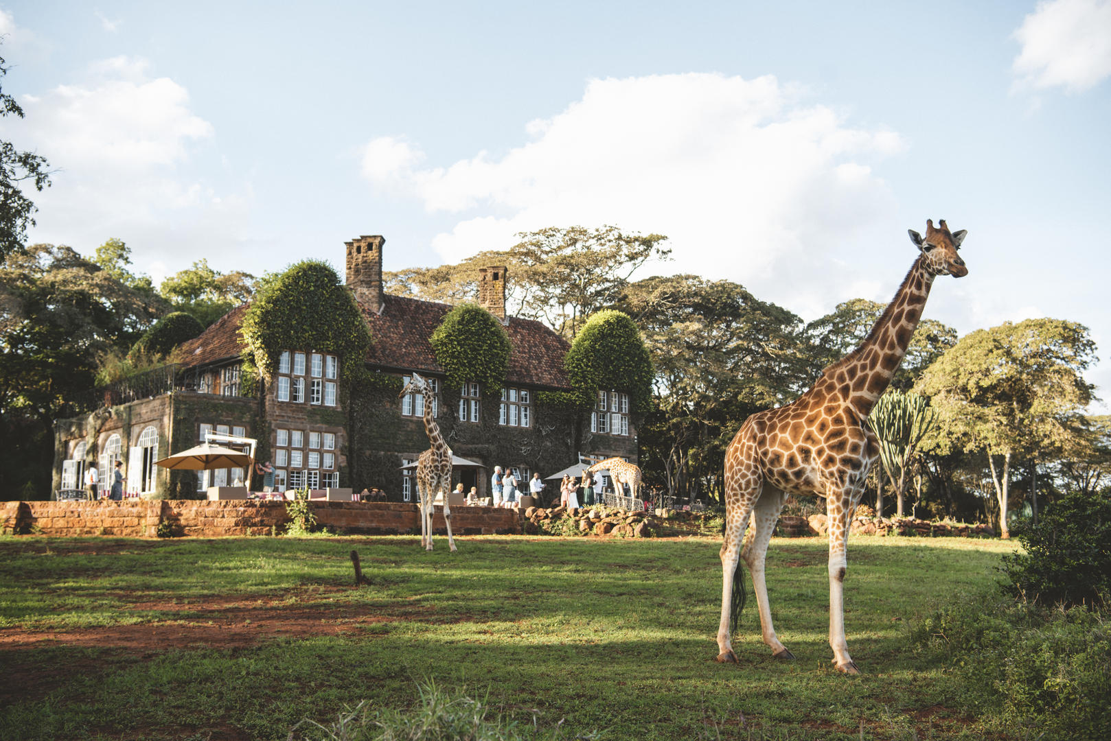 Historic manor house surrounded by lush gardens in Nairobi’s Karen neighborhood
