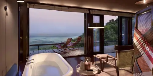 Outdoor beautiful view from Angama Mara Tented Suite Bath